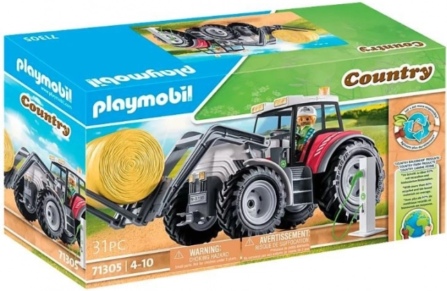 Set de figurines COUNTRY : grand tracteur électrique avec toit basculant
