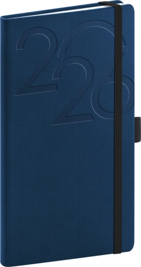 Agenda de poche bleu avec relief