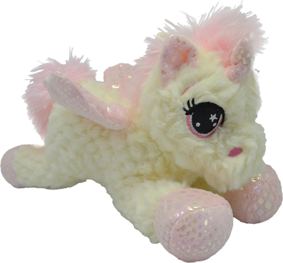Licorne en peluche couchée 30 cm