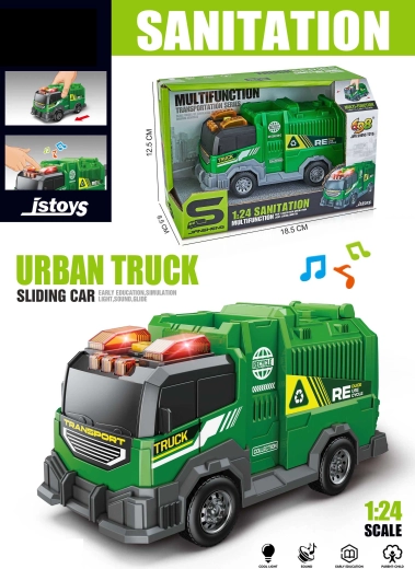 Camion benne à ordures avec effets 16 cm