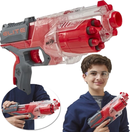 Nerf Elite Disruptor – blaster rouge avec une portée jusqu’à 27 m