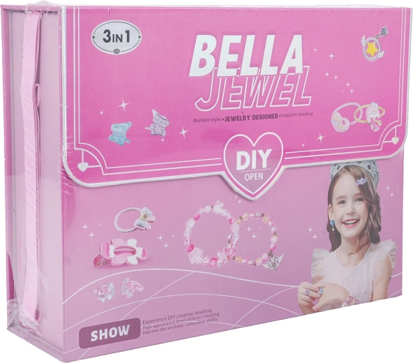 Kit créatif de fabrication de bijoux pour enfants avec accessoires dans un sac à main