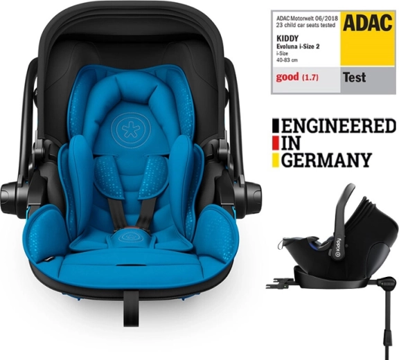 Kiddy Evoluna i-Size 2 siège-auto avec base ISOFIX 40–83 cm, Summer Blue