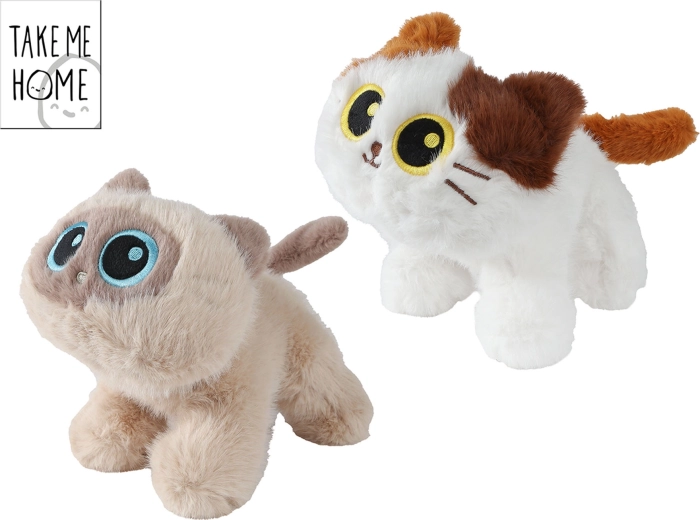 Chat en peluche Take Me Home aux grands yeux - 1 pièce