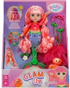 BABY born Glam Up sirène Sunshine avec couleur de cheveux changeante
