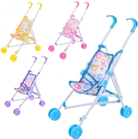 Poussette métallique pour poupées type canne 52 cm