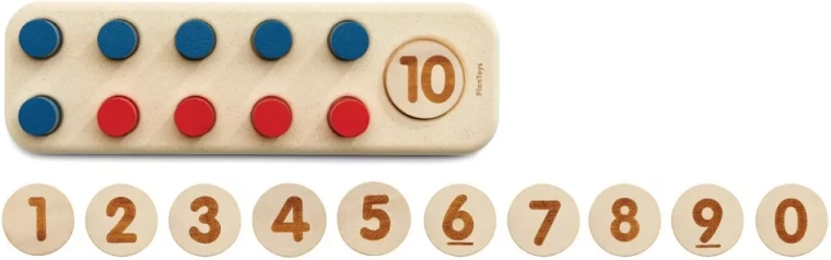 PlanToys ensemble mathématique en bois – addition, soustraction et multiplication 1–20