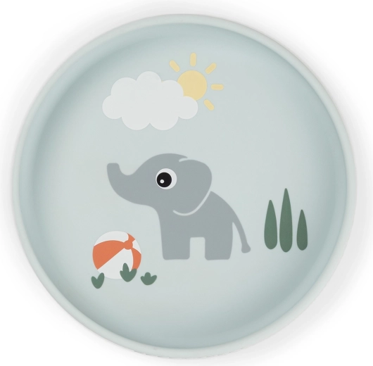 Assiette ventouse en silicone Done by Deer Stick&Stay Playground bleue