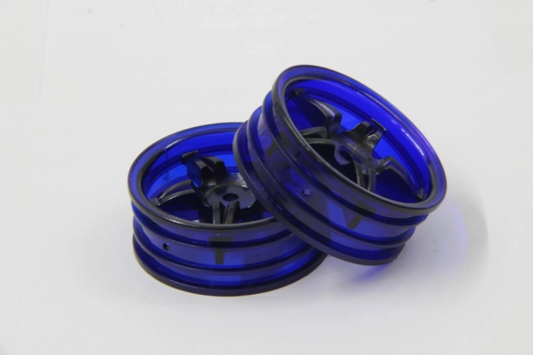 Jante Tamiya à cinq branches bleu néon 22 mm