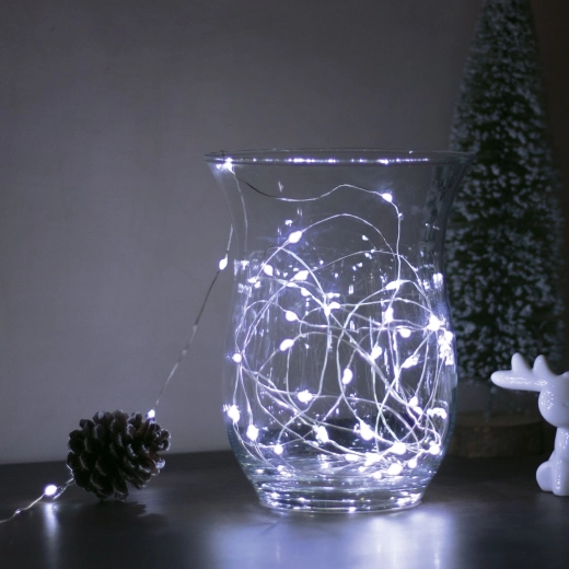 Guirlande lumineuse LED de Noël 5 m, 50 LED, blanc froid