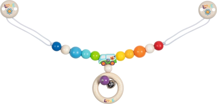 Chaîne pour poussette arc-en-ciel avec camionnette et clips - 1 pièce
