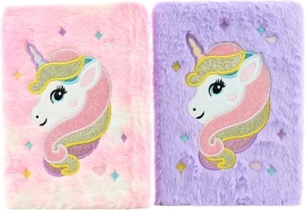 Carnet en peluche Licorne