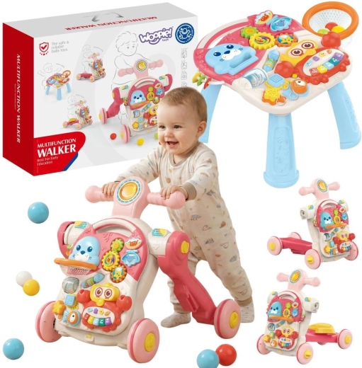 WOOPIE Baby trotteur éducatif, porteur, trottinette et table d’activités 4 en 1