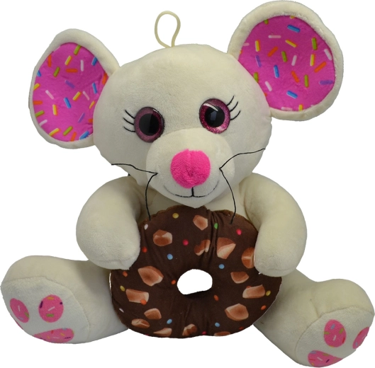 Souris en peluche avec donut 30 cm