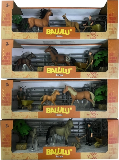 Grand coffret de jeu Balulu avec enclos pour chevaux, arbre et accessoires - 1 pièce