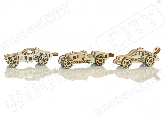 Puzzle 3D en bois mini set voiture de sport