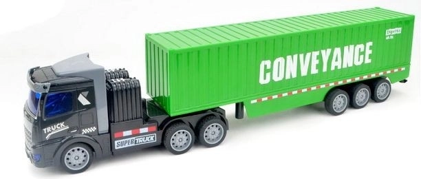 Camion télécommandé avec remorque porte-conteneur, cabine noire