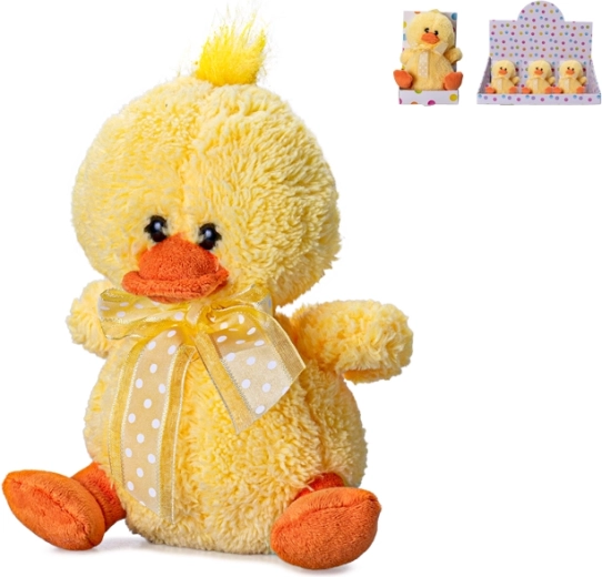 Caneton en peluche avec nœud 15 cm