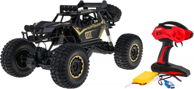 Crawler RC tout-terrain en métal 1:8 avec transmission 4x4 et LED pour enfants 3+