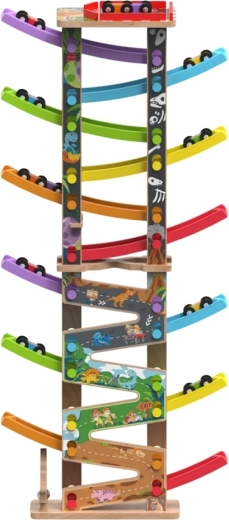 2Kids Toys grande piste de course en bois avec 12 rampes