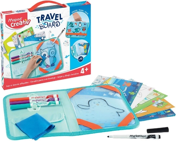 Tableau transparent effaçable à sec MAPED CREATIV avec pochoirs