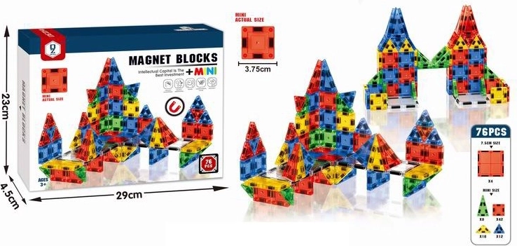 Jeu de construction magnétique 76 pièces pour enfants
