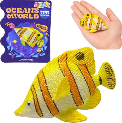 Figurine réaliste en caoutchouc de poisson-papillon cuivré 10,5 cm