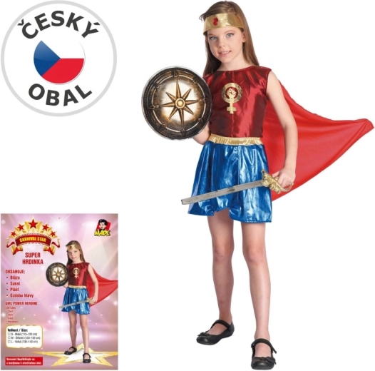 Costume de carnaval d’héroïne pour filles de 110 à 120 cm