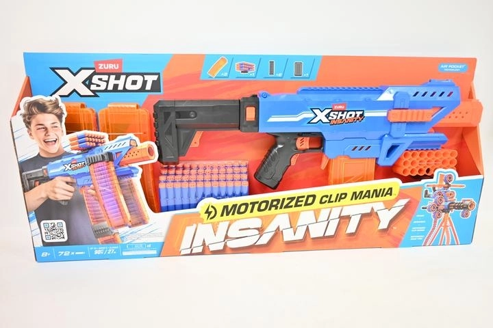 Blaster motorisé en mousse Zuru X-Shot Insanity Clip Mania