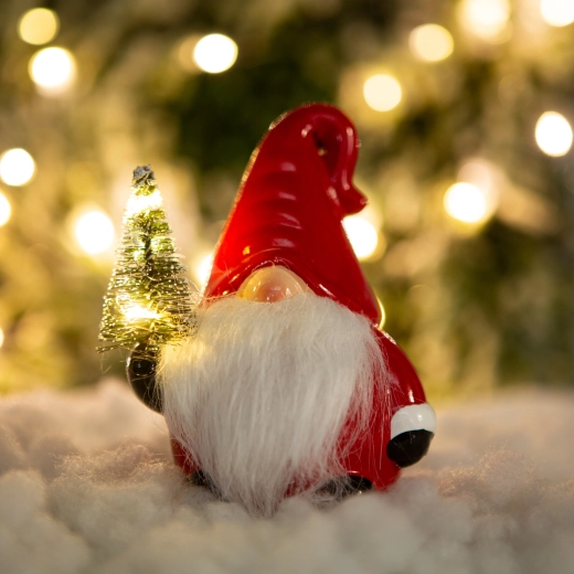 Lutin LED de Noël Père Noël avec sapin - 1 pièce