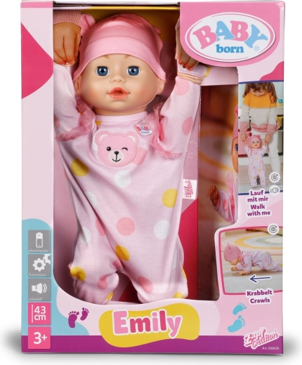 Poupée interactive BABY born Emily 43 cm – marche et rampe