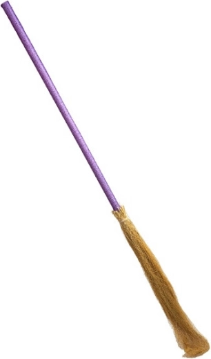 Balai violet pailleté pour sorcière