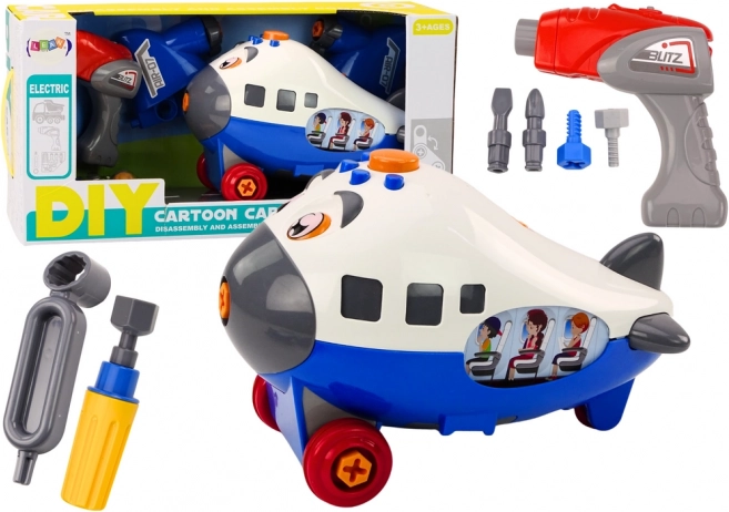 Avion cartoon à assembler DIY – bleu