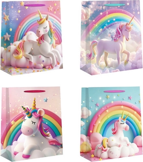 Sac cadeau M avec motif licornes