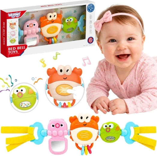 Woopie Baby panneau sensoriel suspendu pour poussette et lit bébé – monde marin