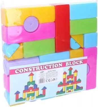 Jeu de construction en plastique – blocs souples 24 pcs en sachet