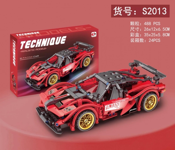 Jeu de construction voiture de sport rouge 488 pièces