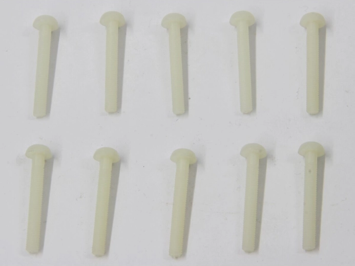 Vis à tête bombée en plastique avec empreinte cruciforme M4 × 30 mm, 10 pièces