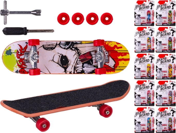 Mini skateboard à doigts en métal 9,5 cm pour enfants