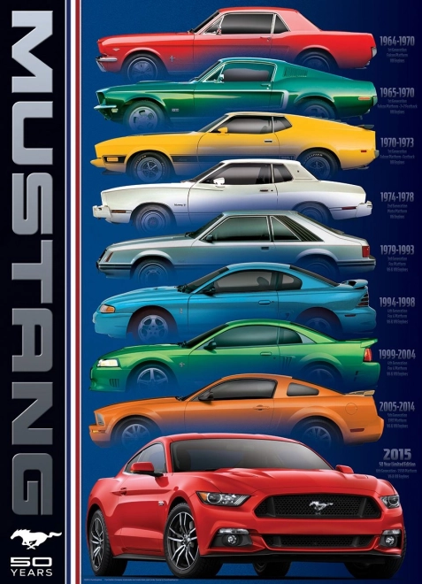 EUROGRAPHICS puzzle 50 ans de Ford Mustang – 1000 pièces