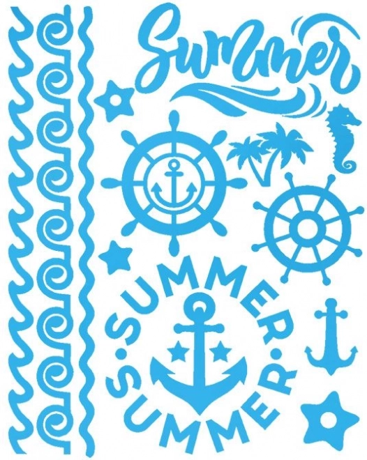 Patches thermocollants à motif marin – grande planche 20 × 30 cm