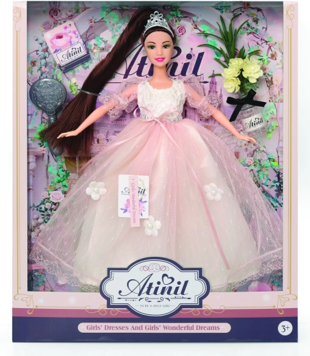 Poupée en robe de soirée avec accessoires 28 cm