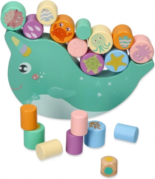 Jeu d’équilibre en bois – narval équilibriste