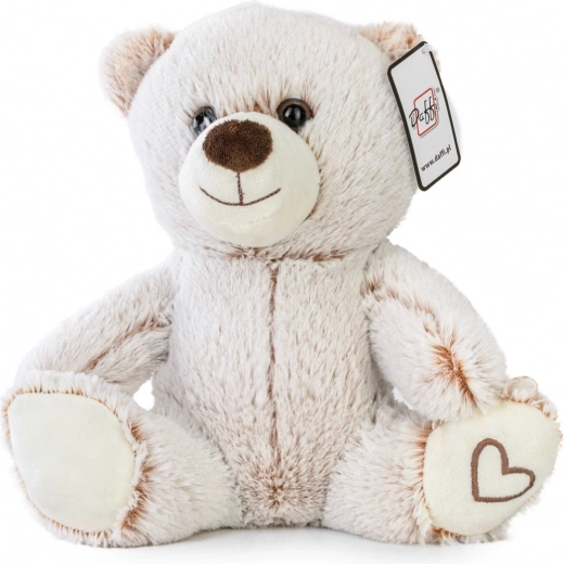 Ourson en peluche assis avec petit cœur 22 cm