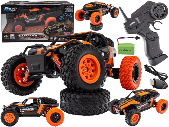 Desert truck RC 4WD 2,4 GHz 1:24 jusqu’à 20 km/h orange - 1 pièce