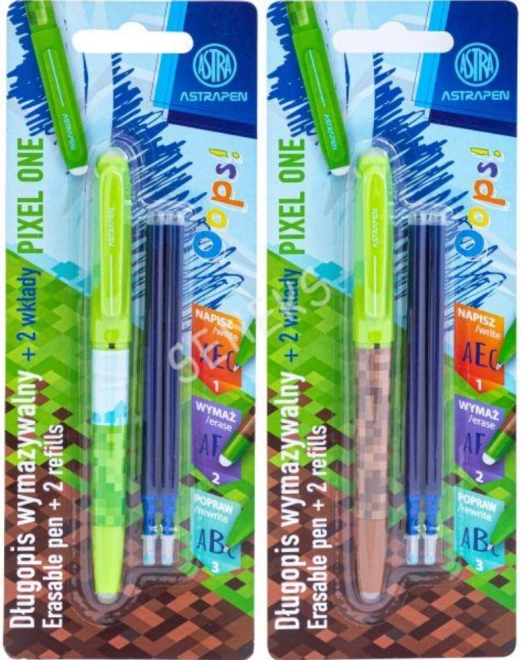 ASTRA Stylo effaçable Minecraft + 2 recharges (assortiment)