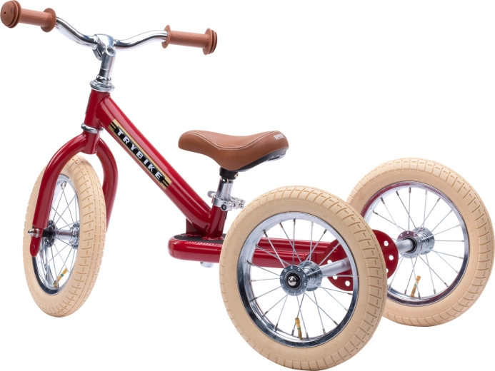 Trybike draisienne 2-en-1 pour enfants (tricycle et deux-roues) rouge mat