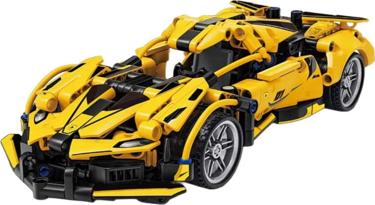Kit de construction d’une voiture de sport jaune de 422 pièces