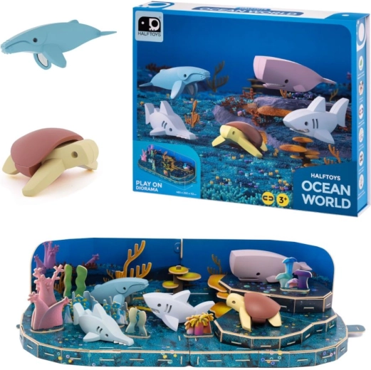 Half Toys – ensemble de figurines magnétiques Monde aquatique 3D