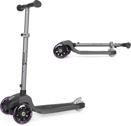 Trottinette enfant tricycle QPlay Future Eco avec LED violette